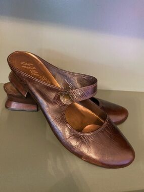 J. Jill Brown Leather Mary Jane Low Block Heels